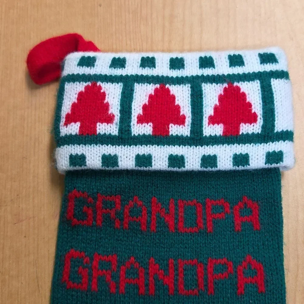 Kurt Adler Grandma Grandpa Knit Stockings Vintage 1983 Granny Gramps‎